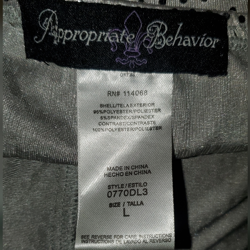 Appropriate Behavior Silver/Grey Sequin Dress Siz… - image 4